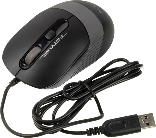 Мышь A4Tech Fstyler FM10 черный/серый оптическая 1600dpi USB 4but (FM10 GREY) FM10 GREY