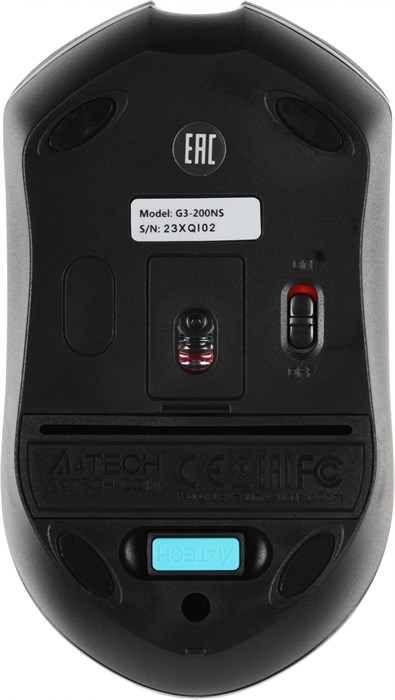 Мышь A4Tech V-Track G3-200NS черный оптическая 1200dpi беспров. USB 3but G3-200NS