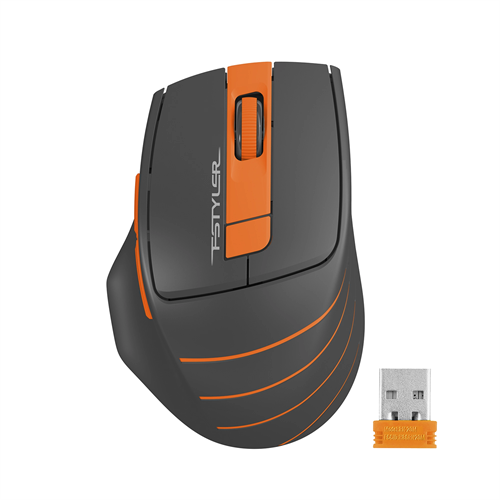 Мышь A4Tech Fstyler FG30S серый/оранжевый оптическая 2000dpi silent беспров. USB 6but (FG30S ORANGE) FG30S ORANGE