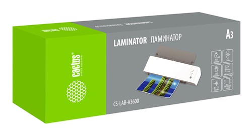 Ламинатор Cactus CS-LAB-A3600 белый A3 (80-125мкм) 60см/мин (2вал.) хол.лам. лам.фото CS-LAB-A3600