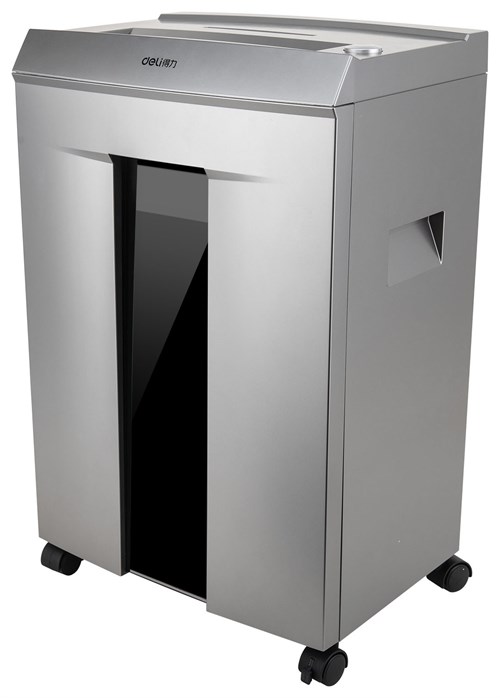 Шредер Deli 9958 серебристый с автоподачей (секр.P-4) фрагменты 10лист. 20лтр. скрепки скобы 9958