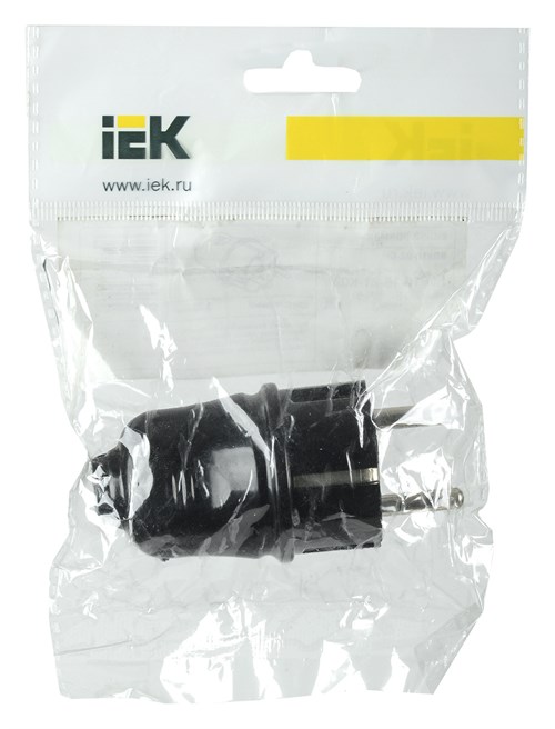 Вилка IEK ВПп10-02-Ст (EVP10-16-01-K02) разборная прямая с заземляющим контактом EVP10-16-01-K02