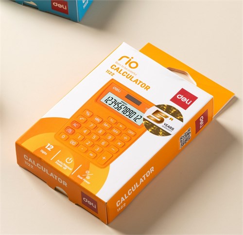 Калькулятор настольный Deli E1122/OR оранжевый 12-разр. E1122/OR