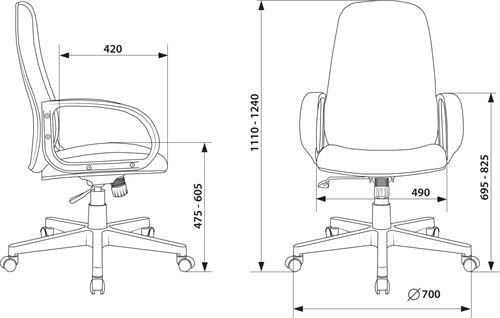 Кресло руководителя Бюрократ CH-808AXSN серый 3C1 крестов. пластик CH-808AXSN/G