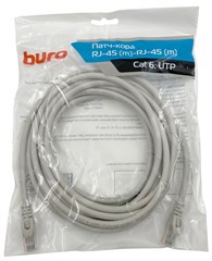 Патч-корд Buro UTP-6-5M-G UTP 4 пары cat.6 CCA molded 5м серый RJ-45 (m)-RJ-45 (m) UTP-6-5M-G