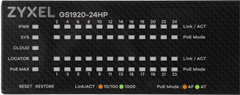 Коммутатор Zyxel GS192024HPV2-EU0101F (L2) 24x1Гбит/с 4xКомбо(1000BASE-T/SFP) 24PoE+ 375W управляемы GS192024HPV2-EU0101F