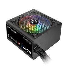 Блок питания Thermaltake ATX 600W Smart RGB 600 80+ white (20+4pin) APFC 120mm fan color LED 6xSATA  PS-SPR-0600NHSAWE-1