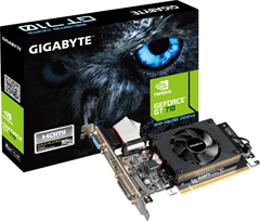 Видеокарта Gigabyte PCI-E 2.0 GV-N710D3-2GL 2.0 NVIDIA GeForce GT 710 2Gb 64bit DDR3 954/1600 DVIx1  GV-N710D3-2GL 2.0