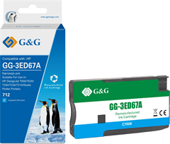 Картридж струйный G&G GG-3ED67A 712 голубой (29мл) для HP DesignJet T650/T630/T250/T230/T210/Studio  GG-3ED67A