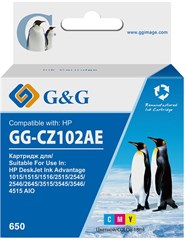 Картридж струйный G&G GG-CZ102AE 650 многоцветный (18мл) для HP DeskJet 1010/10151515/1516 GG-CZ102AE