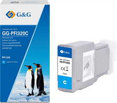 Картридж струйный G&G GG-PFI320C PFI-320C голуб.пигм. (300мл) для Canon imagePrograf TM-200/200MFP/2 GG-PFI320C