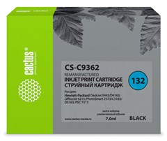 Картридж струйный Cactus CS-C9362 №132 черный (7мл) для HP DJ 5443/D4163/DJ 6215/PS 2573/C3183/D5163 CS-C9362