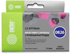 Картридж струйный Cactus CS-EPT0826 T0826 светло-пурпурный (13.8мл) для Epson Stylus Photo R270/290/ CS-EPT0826