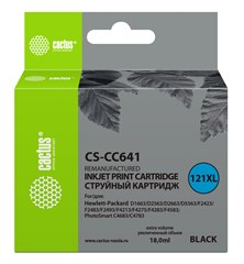 Картридж струйный Cactus CS-CC641 №121XL черный (18мл) для HP DJ D1663/D2563/D2663/D5563/F2423/F2483 CS-CC641