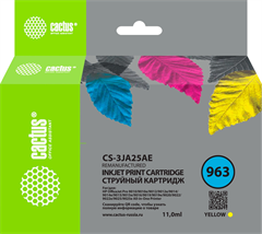Картридж струйный Cactus CS-3JA25AE 963 желт.пигм. (11мл) для HP OfficeJet 9010/9012/9013/9014/9015/ CS-3JA25AE