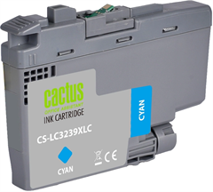 Картридж струйный Cactus CS-LC3239XLC голубой (52мл) для Brother HL-J6000DW/J6100DW с чипом CS-LC3239XLC