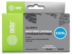 Картридж струйный Cactus CS-CD975 №920XL черный (56.6мл) для HP DJ 6000/6500/7000/7500 с чипом CS-CD975