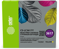 Картридж струйный Cactus CS-LC3617Y желтый (14мл) для Brother MFC-J2330DW/J2730DW/J3530DW/J3930DW с  CS-LC3617Y