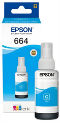 Чернила Epson 664 C13T66424A голубой 70мл для Epson L100 C13T66424A