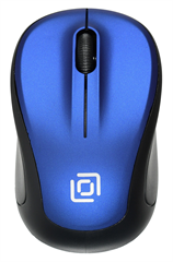 Мышь Оклик 665MW черный/синий оптическая 1600dpi беспров. USB для ноутбука 3but (1025132) 1025132