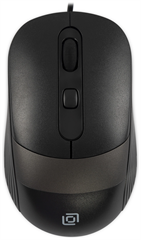 Мышь Оклик 310M черный/серый оптическая 2400dpi USB для ноутбука 4but (1869096) 1869096