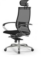 Кресло Метта Samurai S-2 черный сиденье черный сетка с подголов. крестов. металл хром Z1D.2.15.49