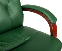 Кресло руководителя Бюрократ T-9928Walnut зеленый кожа крестов. металл/дерево T-9928WALNUT/GREEN