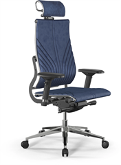 Кресло Метта Y 2DM B2-12D - GoyaLE синий с подголов. крестов. алюминий хром Z252342860