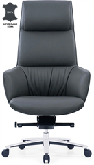 Кресло руководителя Cactus CS-LBK-MILANO кожа с подголов. крестов. алюминий CS-LBK-MILANO