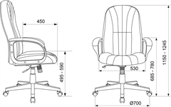 Кресло руководителя Бюрократ T-898 темно-синий 38-416 крестов. пластик T-898/416-NAVY