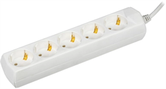 Сетевой удлинитель IEK У05 7м (5 розеток) белый (пакет ПЭ) WYP10-10-05-07-Z-G