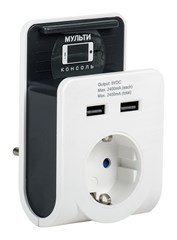 Адаптер-переходник IEK Т-02/01 (1 розетка) белый (блистер) WTP11-16-01-Z-K01