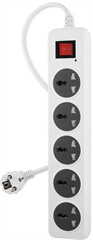 Сетевой фильтр Buro 500UNH-1.8-WG 1.8м (5 розеток) белый/серый (коробка) 500UNH-1.8-WG