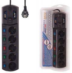 Сетевой фильтр Most EHV 2м (5 розеток) черный (коробка) МОSТ ЕНV- 2М ЧЕРН