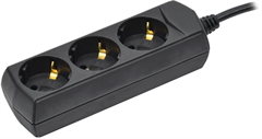 Сетевой удлинитель IEK У03 5м (3 розетки) черный (пакет ПЭ) WYP10-10-03-05-Z-K02-G