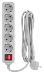 Сетевой фильтр PC Pet AP01006-3-G 3м (5 розеток) серый (пакет ПЭ) AP01006-3-G