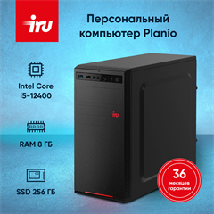 ПК IRU Planio 310H6SEV MT i5 12400 (2.5) 8Gb SSD256Gb UHDG 730 FreeDOS GbitEth 400W черный (RUS) (21 2112564