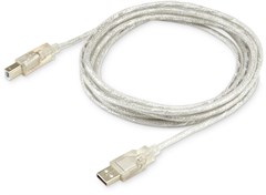 Кабель Buro USB2.0-AM/BM-3-TRANS USB A(m) USB B(m) 3м прозрачный USB2.0-AM/BM-3-TRANS