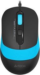 Мышь A4Tech Fstyler FM10S черный/синий оптическая 1600dpi silent USB 3but (FM10S USB BLUE) FM10S USB BLUE