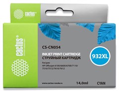 Картридж струйный Cactus CS-CN054 №933XL голубой (14мл) для HP DJ 6600 с чипом CS-CN054