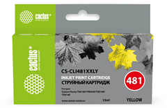 Картридж струйный Cactus CS-CLI481XXLY CLI-481XLY желтый (13мл) для Canon Pixma TR7540/TR8540/TS6140 CS-CLI481XXLY