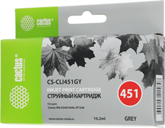 Картридж струйный Cactus CS-CLI451GY серый (12мл) для Canon MG6340/5440/IP7240 с чипом CS-CLI451GY