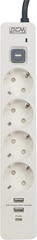 Сетевой фильтр Powercom SP-01 USB2A1CW 3,0М 3.0м (4 розетки) белый/серый (коробка) SP-01 USB2A1CW 3,0М