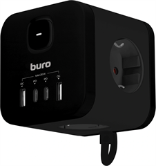 Сетевой удлинитель Buro BU-PC3.1UС-Plus-B 1.5м (3 розетки) черный (коробка) BU-PC3.1UС-PLUS-B