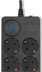 Сетевой фильтр Ippon BK-8-EU-3-16-B 3м (8 розеток) черный (коробка) BK-8-EU-3-16-B