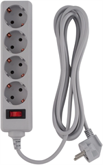 Сетевой фильтр Buro 400SL-3-G 3м (4 розетки) серый (пакет ПЭ) 400SL-3-G