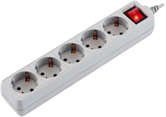 Сетевой фильтр PC Pet AP01006-1.8-G 1.8м (5 розеток) серый (пакет ПЭ) AP01006-1.8-G