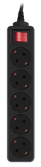 Сетевой фильтр PC Pet AP01006-5-B 5м (5 розеток) черный (пакет ПЭ) AP01006-5-B