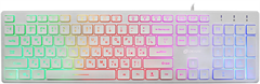 Клавиатура Оклик 550ML белый USB slim Multimedia LED 1061618