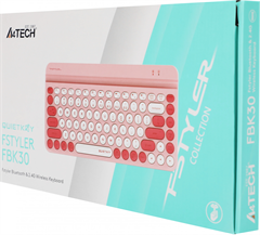 Клавиатура A4Tech FBK30 розовый USB беспроводная BT/Radio slim Multimedia (FBK30 RASPBERRY) FBK30 RASPBERRY